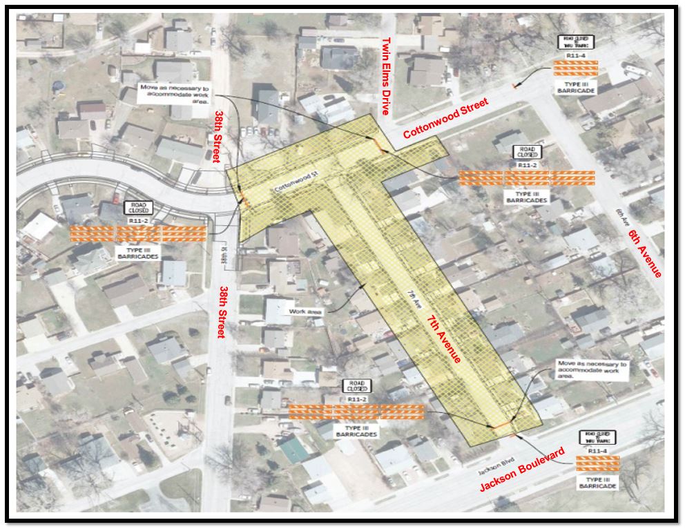 Cottonwood Street 7th St Simon Const 1 6 2025 Map