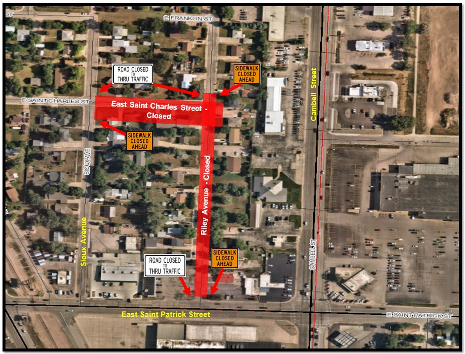 Sioux Ave Lidel Const 7 21 2025 Map