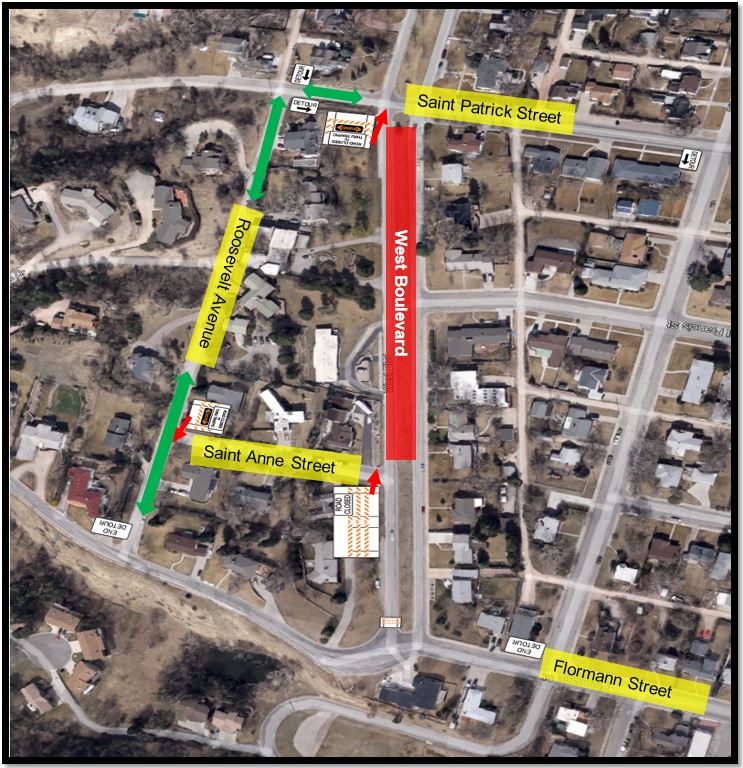 West Boulevard Western Construction 7 14 2025 Map