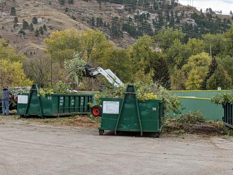The remote yard waste sites are overwhelmed with drop-off of tree debris material.  The public is advised to take tree limbs, branches and debris to the Rapid City Landfill or wait until next week to check out the remote sites.  When using the remote sites, do not dump materials outside the containers.  All available containers are being utilized.