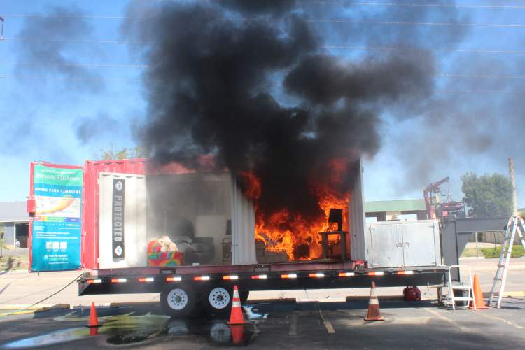 The Rapid City Fire Department conducted a residential fire protection sprinkler demonstration at Fire Station 3, showing the importance and benefits of a sprinkler system in the home.