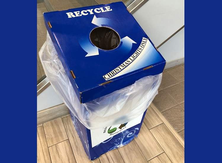 Collection boxes have been placed in various locations in the city to dispose of the non-working holiday lights.