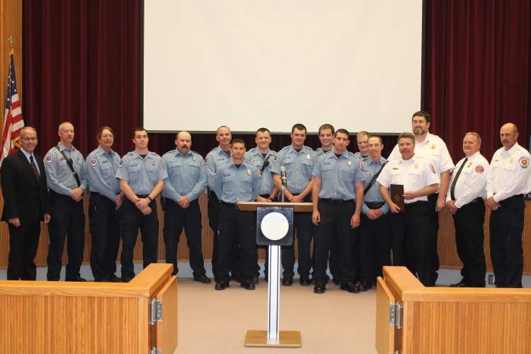 Firefighters were recognized at Monday's City Council meeting.