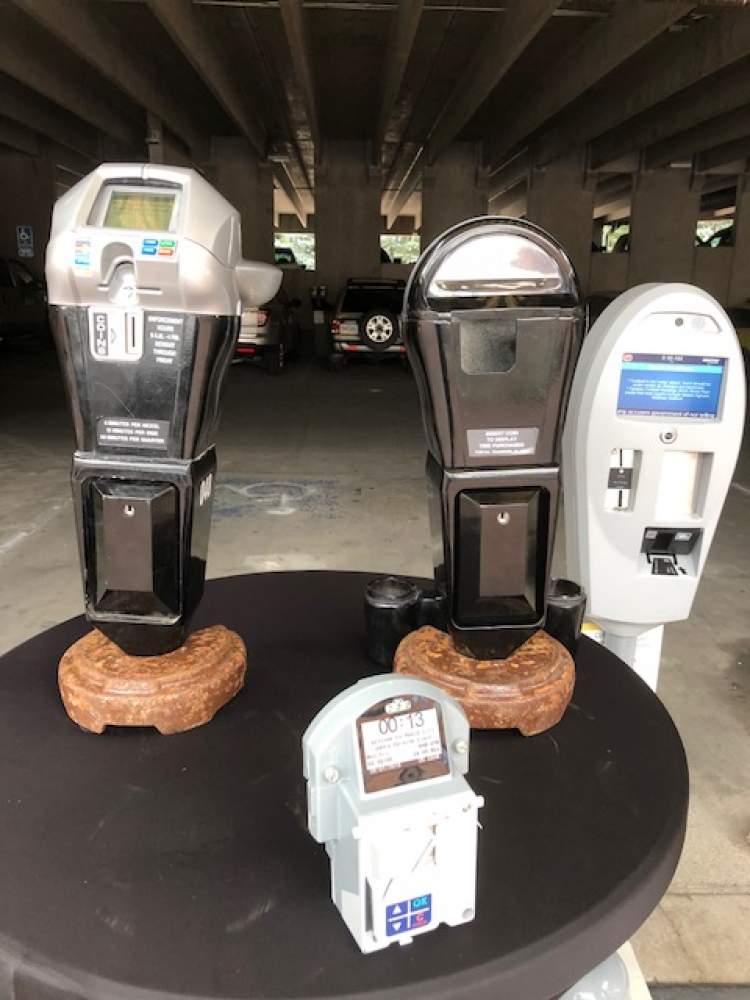 The City has initiated a 60-day pilot project to test new parking meter technology at the first floor of the City parking ramp and at the surface lot at Sixth and St. Joseph Street.