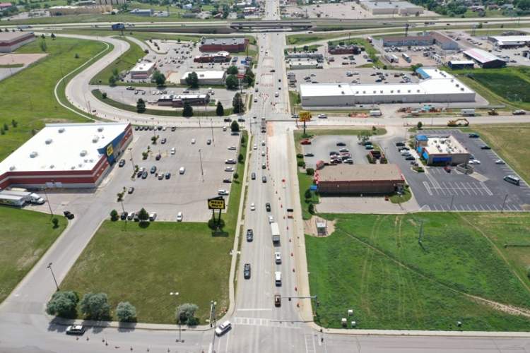 Looking overhead this summer at the Disk Drive/Haines Avenue project