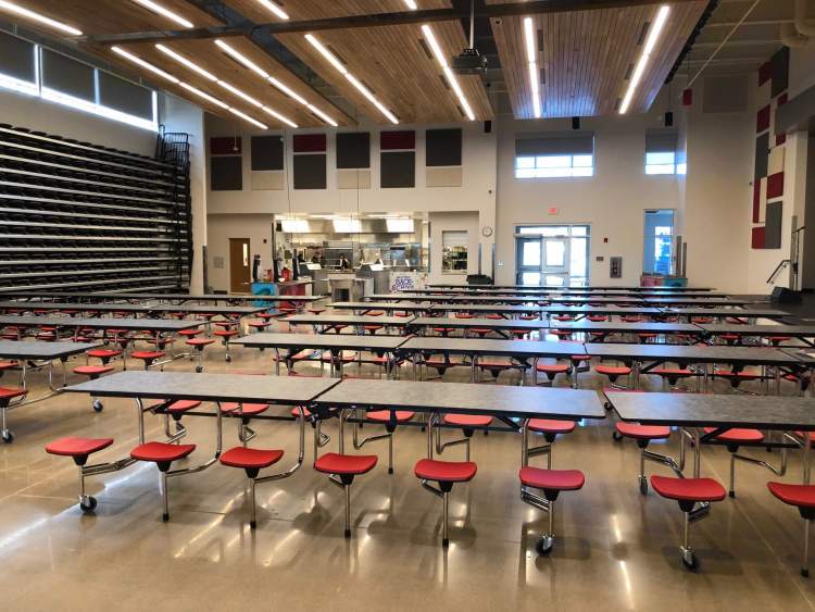 The new South Middle School lunch room.