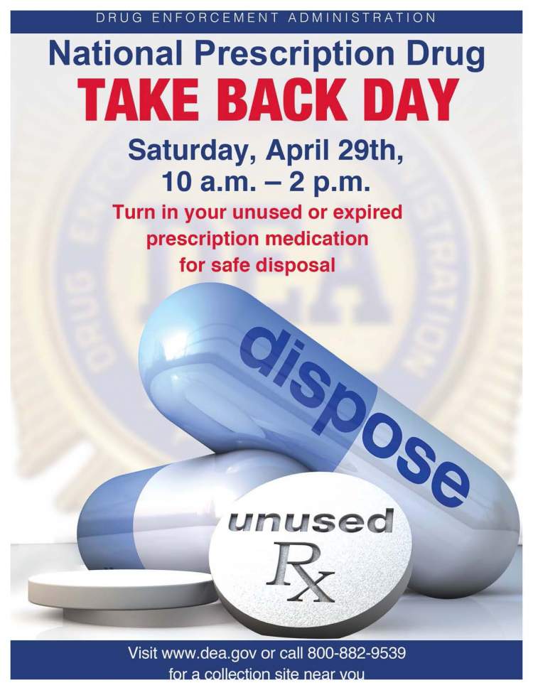 National Prescription Drug Take-Back Day set for April 29th
